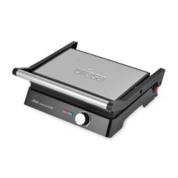 Parrilla eléctrica Cecotec Rock'nGrill 2200W antiadherente apertura 180° 29x23cm negro inox