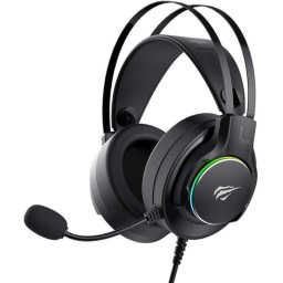 Auriculares Havit 6939119013585 con cable USB para gaming con micrófono y diadema negros