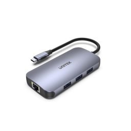 Hub UNITEK 6 puertos USB 3.2 Gen 1 Type-C 1000 Mbps uHUB N9+ con HDMI y lector SD