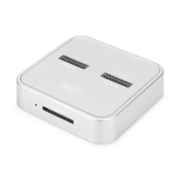 Estación de acoplamiento Digitus DA-71141 SSD M.2 NVMe M.2 SATA lector SD-Express USB-C plata