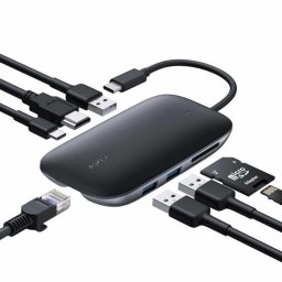 Docking Station AUKEY CB-C71 100 W USB-C HDMI RJ-45 Lector SD Negro