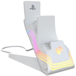 Soporte de recarga Turtle Beach PDP PS5 Afterglow Wave Dual Charger RGB Blanco