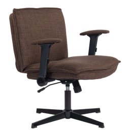 Homcom Silla De Oficina Piernas Cruzadas Con Reposabrazos Abatible Marrón