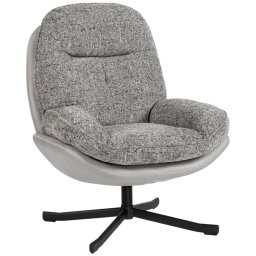 Homcom Butaca De Salón Moderna Tapizado En Chenilla Y Cuero Pu Base Cruz Gris