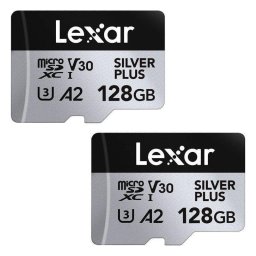 Tarjeta MicroSD Lexar Professional Silver Plus 128GB Pack 2 UHS-I V30 A2