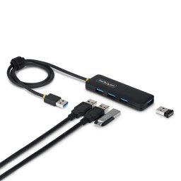 Hub Startech 4 puertos 5 Gbps modelo PCR cable 61cm extras UASP