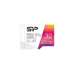 Tarjeta MicroSD Silicon Power Elite 32 GB Clase 10 UHS-I 100 MB/s Rosa Blanco