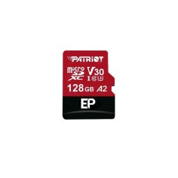 Tarjeta microSDXC Patriot EP A2 128 GB Clase 10 U3 V30 negra roja con protección escritura