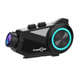 Intercomunicador Freedom R3 inalámbrico Bluetooth para moto con reducción de ruido, grabación de vídeo y protección IP65, color negro