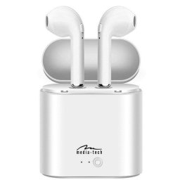 Auriculares GTmedia R-Phones inalámbricos Bluetooth intraaurales con micrófono y estuche de transporte blancos