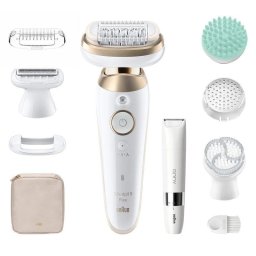 Depiladora Braun Silk-épil 9 Flex SkinSpa 9-481 3D inalámbrica oro blanco masaje bikini