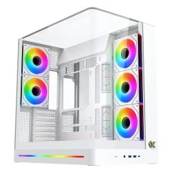 Caja gaming Xigmatek Pano II blanca vidrio templado ARGB Mid Tower