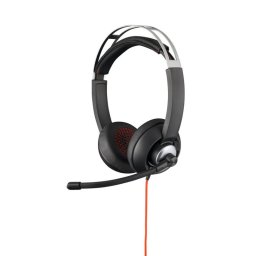 Auriculares Bluestork MC401 con cable USB y jack 3,5 mm para oficina, micrófono flexible y cancelación de ruido, color negro