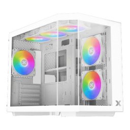 Caja gaming Xigmatek Cubi M Blanca Mini Torre ARGB cristal templado