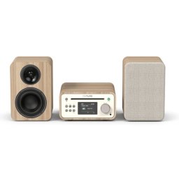 Microcadena Pure Classic Stereo Mini 40W RMS Bluetooth USB CD DAB+ Reloj Roble/Blanco