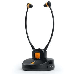 Auriculares Muse M-286 CTV inalámbricos conectividad RF para TV con base de carga negros
