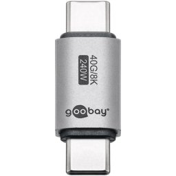Adaptador USB-C Goobay 74448 Macho-Macho USB4 40Gbps 240W Plata