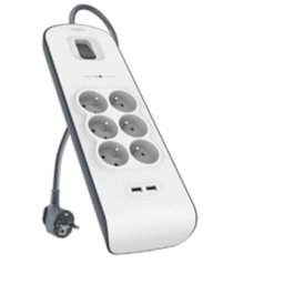 Regleta Belkin BSV604ca2m 6 Tomas 2 USB con Protección y Cable 2 m