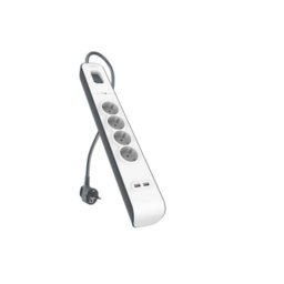 Regleta Belkin BSV401CA2M 4 Tomas Protección Pararrayos 2 Puertos USB 2 m