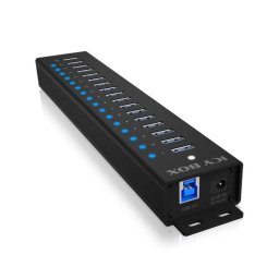 Hub ICY BOX 17 puertos USB 3.2 Gen 1 IB-HUB1717-U3 con alimentación DC y LED