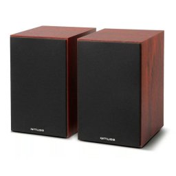 Altavoces Muse de estantería inalámbricos Bluetooth 120 W acabado madera