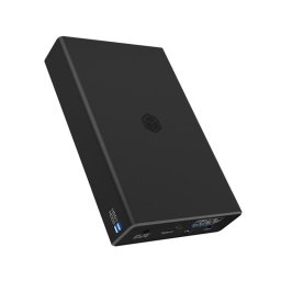 Caja discos duros ICY BOX IB-RD2253-C31 2,5" Aluminio Plástico Negro USB-C RAID 0/1