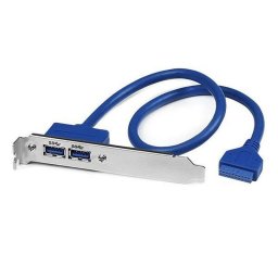 Adaptador Startech USB3SPLATE Bracket 2 Puertos USB 3.2 Gen 1 IDC Azul 0,5 m
