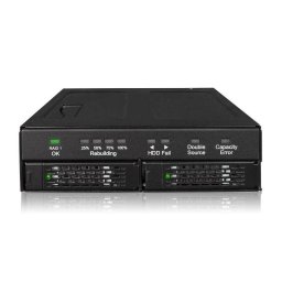 Caja extraíble ICY DOCK MB902SPR-B R1 RAID 1 y JBOD para 2 x 2,5" SATA en bahía 5,25