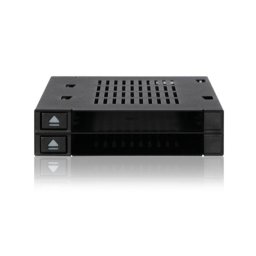 Base de conexión ICY DOCK MB522SP-B para 2 HDD/SSD SAS SATA 2,5 y 3,5 pulgadas Hot-Swap