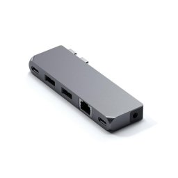 Base para portátil Satechi Pro Hub Mini USB-C gris con Ethernet y USB4