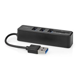 Hub Nedis 5 puertos 480 Mbit/s modelo CCGB60250BK01 con lector de tarjetas SD y MicroSD