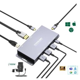 Hub Vivolink 8 puertos 10 Gbps modelo VLUSBCHUB2 HDMI 4K, Ethernet y Power Delivery