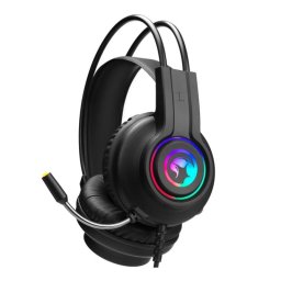 Auriculares Marvo HG8935 con cable USB para gaming con micrófono y retroiluminación negros