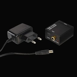 Conversor de audio Hama AC80 Analógico Negro entradas digitales óptica y coaxial