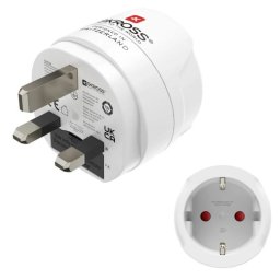 Adaptador de viaje Hama 00223483 EU a UK Blanco para dispositivos de 2 y 3 polos