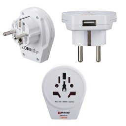 Regleta Hama World to Europe 1 Toma USB Universal Compacta Blanca