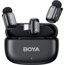 Micrófono BOYA Mini 2 inalámbrico USB-C omnidireccional con cancelación de ruido AI