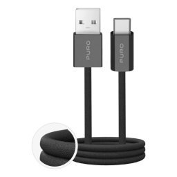 Cable USB PURO PUCAC10WFABK415MTBLK 1,5 m USB-A a USB-C TPE Negro