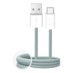 Cable USB PURO PUCAC10WFABK415MTGRN USB-A a USB-C 1,5 m Verde TPE
