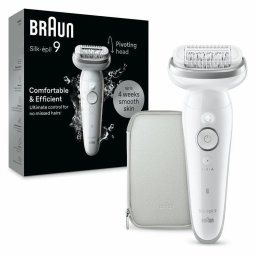 Depiladora Braun Silk-épil 9 9-011 MicroGrip 40 pinzas Plata Blanco Wet&Dry