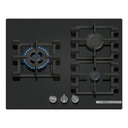 Placa de gas Bosch Serie 4 PNC6B6K40 3 zonas vidrio negro 60 cm integrada