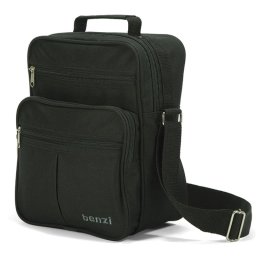Benzi Bz3325 Bolso Bandolera 9l Unisex, Bolsa De Hombro Compacta Con Múltiples Bolsillos, Poliéster Resistente, Negro