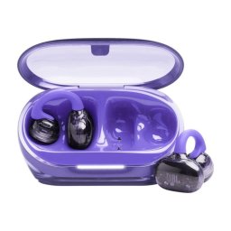 Auriculares JBL Soundgear Clips inalámbricos Bluetooth con Cancelación de Ruido, Micrófono y protección IP54, color púrpura