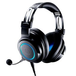 Auriculares Audio-Technica ATH-G1 con cable minijack para gaming, micrófono desmontable y audio espacial, negro y azul