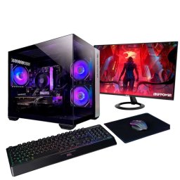 PC Sobremesa IBUYPOWER Pack Fighter Warhero Plus AMD Ryzen 5 5500 32GB 1TB SSD Radeon RX 9060 XT Windows 11 Monitor 24" Kit Gaming