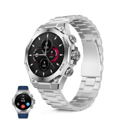 Ksix Titanium Go Smartwatch AMOLED 1.43", 2 Correas, Autonomía 5 Días, Llamadas, Plateado
