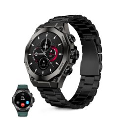 Ksix Titanium Go Smartwatch AMOLED 1.43", 2 Correas, Autonomía 5 Días, Llamadas, Negro