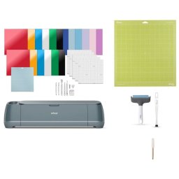 Cricut Maker 4 Máquina de Corte Inteligente Azul + Pack Esencial + Tapete de Corte Adhesivo + Kit de Aplicador y Removedor de Tela + Cuchilla Premium de Repuesto con Punta Fina