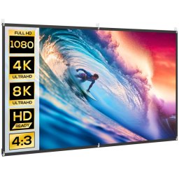 Homcom Pantalla De Proyector Manual 100 Pulgadas Formato 16:9 Blanco