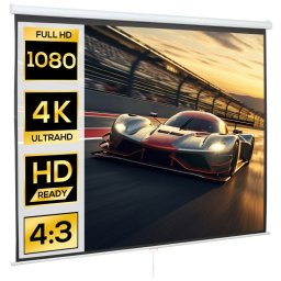 Homcom Pantalla De Proyector Manual 120 Pulgadas Formato 4:3/16:9 Blanco